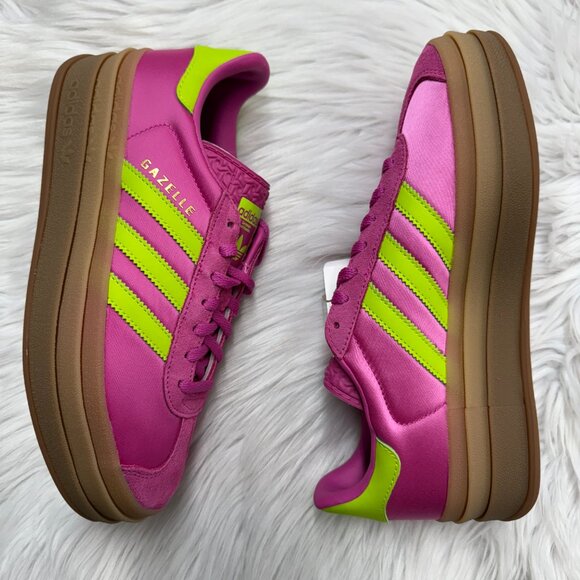 Adidas Gazelle Bold Slime Fuchsia Womens JI2705 NEW Multi Sz - Picture 4 of 5
